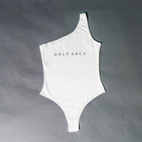 WHITE ONE SHOULDER BODYSUIT