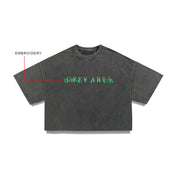 MULTI-LOGO CROPPED T-SHIRT (EMBROIDERED)